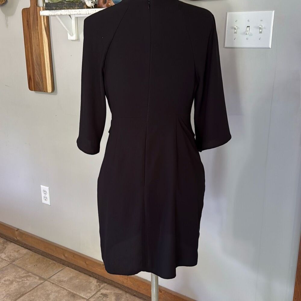 Topshop Nordstrom women’s keyhole tie front mini dress size 6 black party event - Picture 5 of 10